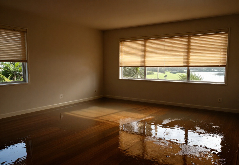 Water-damaged office space in Lane Cove before cleanup